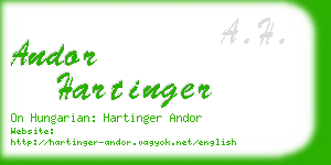 andor hartinger business card